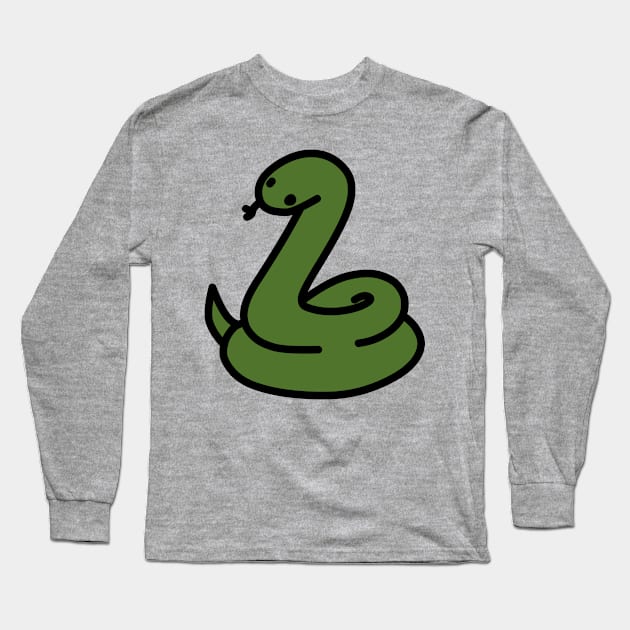 Cute Snake Long Sleeve T-Shirt by MossMothDesigns